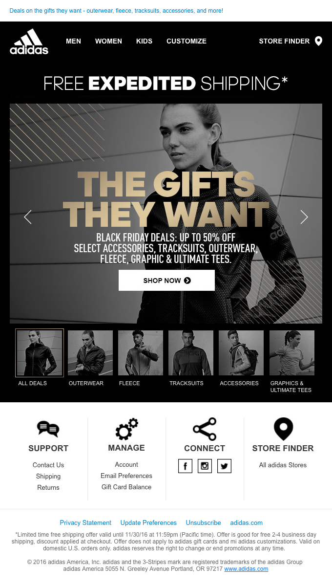 ★ 50% OFF! Black Friday Drops Now ★ - Adidas Email Newsletter