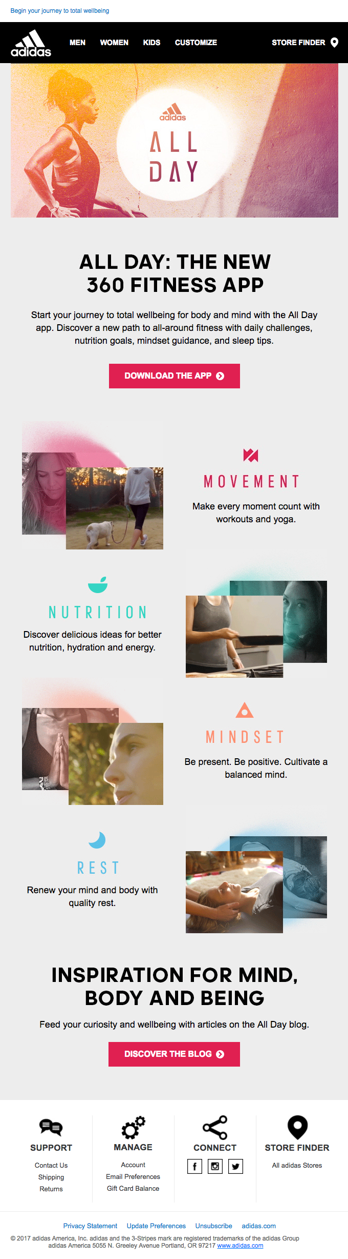 All Day: The New 360 Fitness App - Adidas Email Newsletter