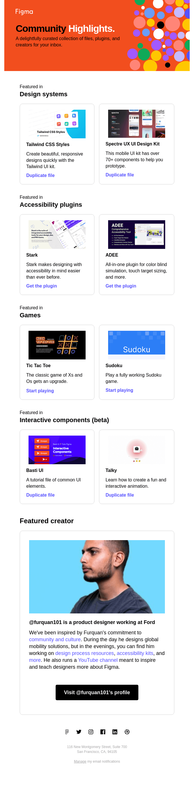 Freshly picked from Figma 🍎: Accessibility plugins, games, and more - Figma Email Newsletter