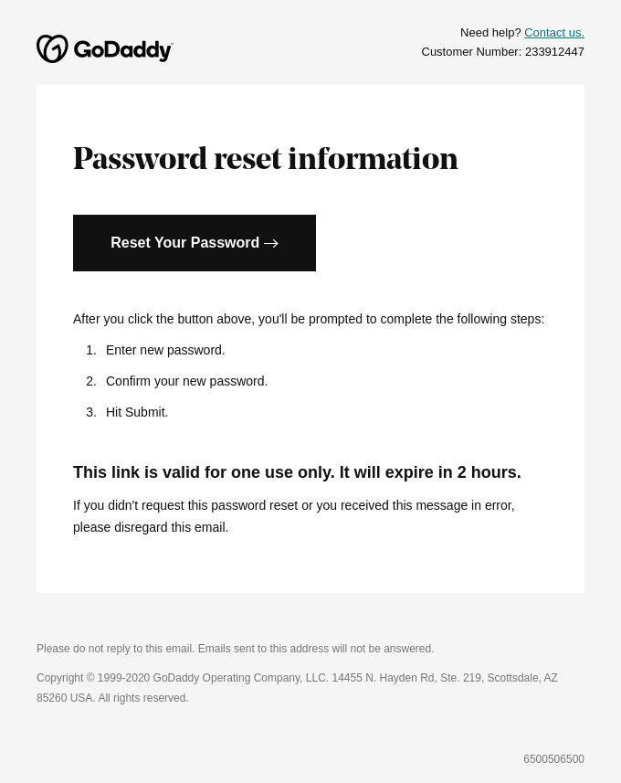 Here's how to reset your password. - GoDaddy Email Newsletter