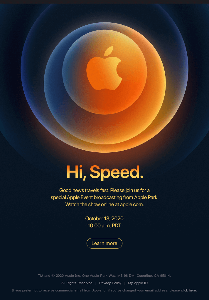 Join us for a special Apple Event. - Apple Email Newsletter