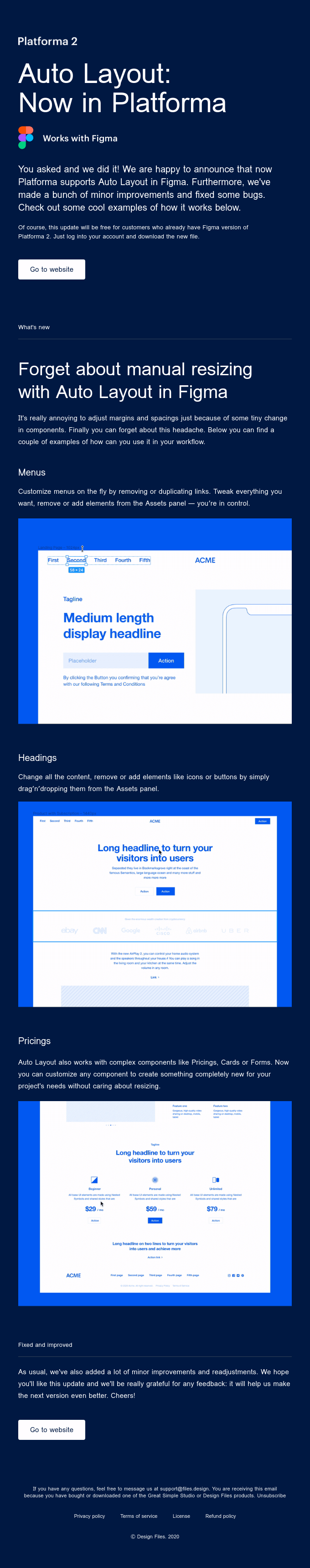 New: Auto Layout in Platforma for Figma - Figma Email Newsletter