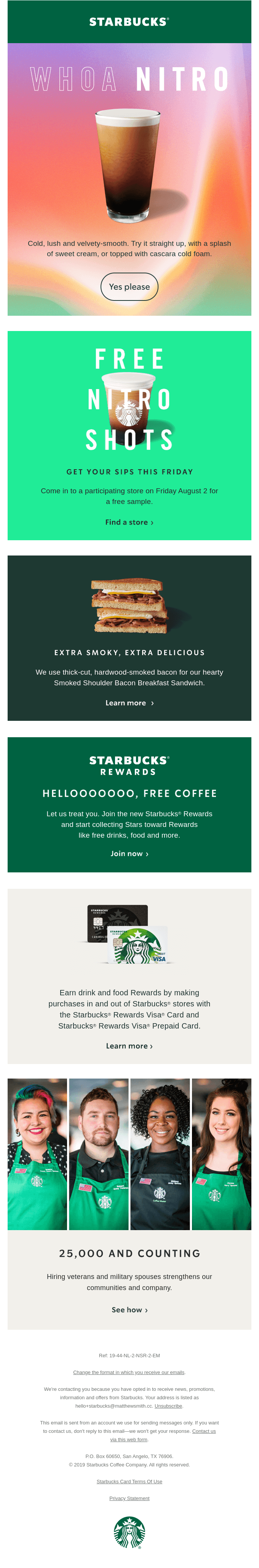 Nitro. Cold. Brew. 👏👏👏 - Starbucks Email Newsletter