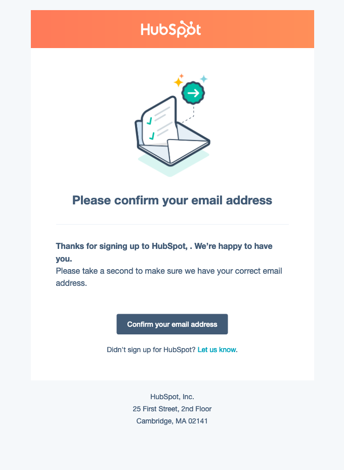 Please confirm your email address - Hubspot Email Newsletter