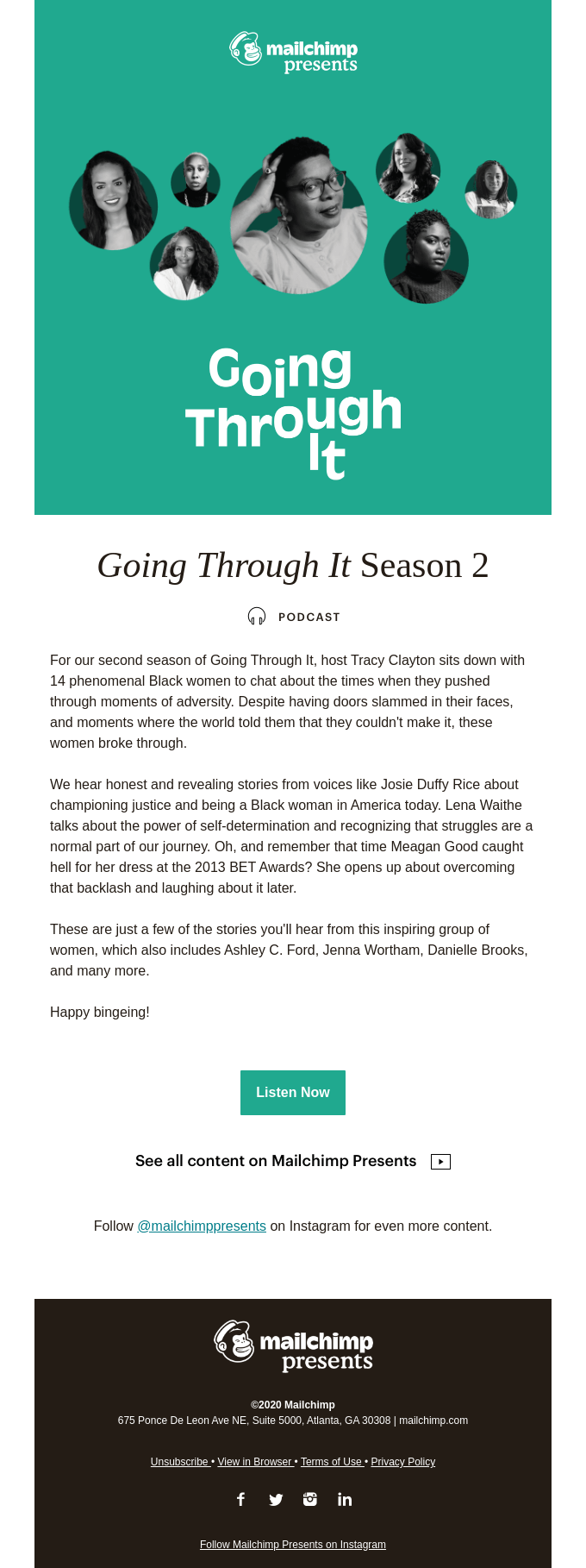 The perfect weekend podcast binge: Going Through It Season 2 - MailChimp Email Newsletter
