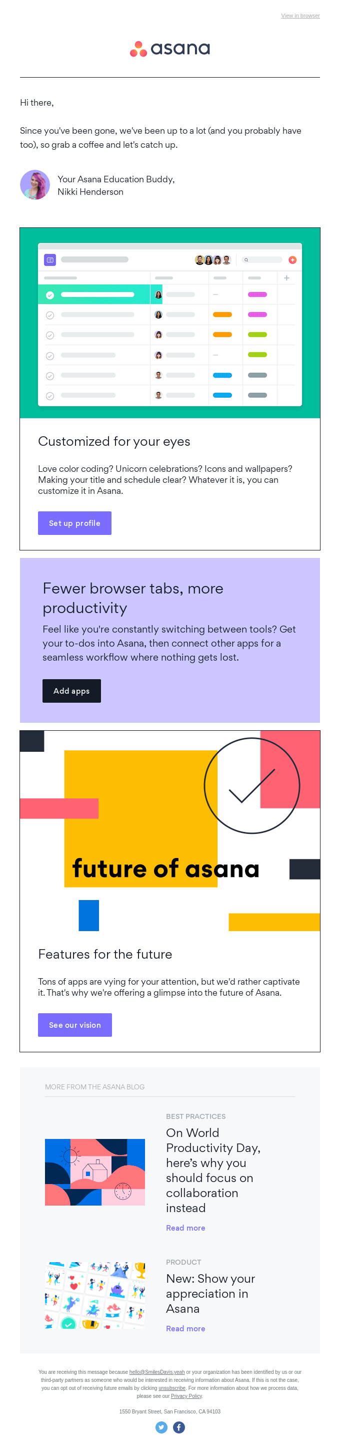 You're missing out on unicorns - Asana Email Newsletter