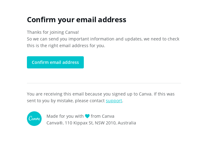 Confirm your email - Canva Email Newsletter