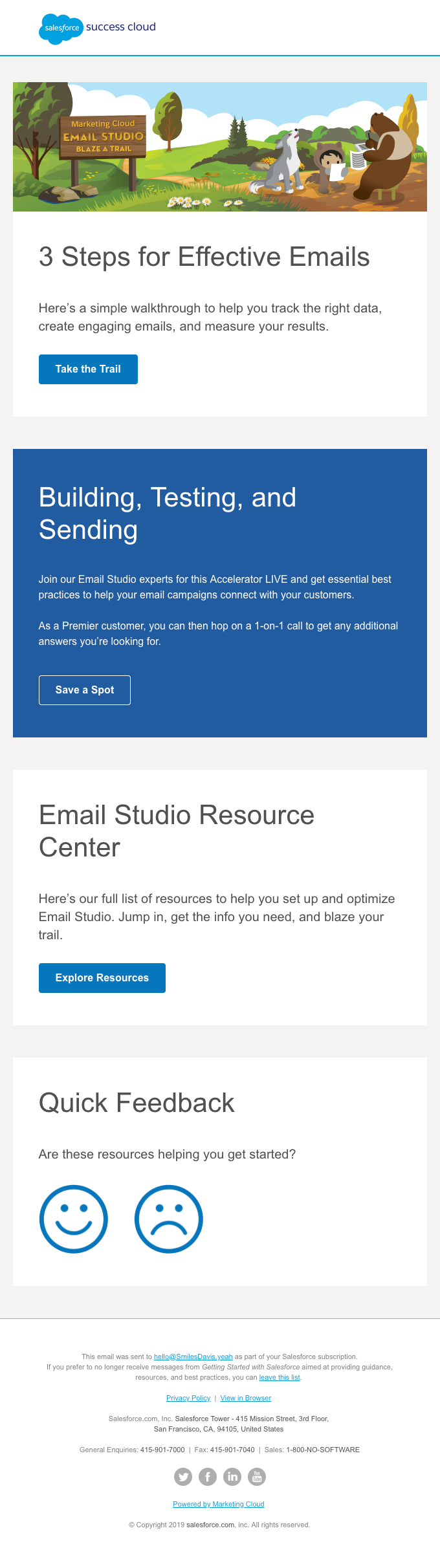 Create emails that motivate your customers with Email Studio. - Salesforce Email Newsletter
