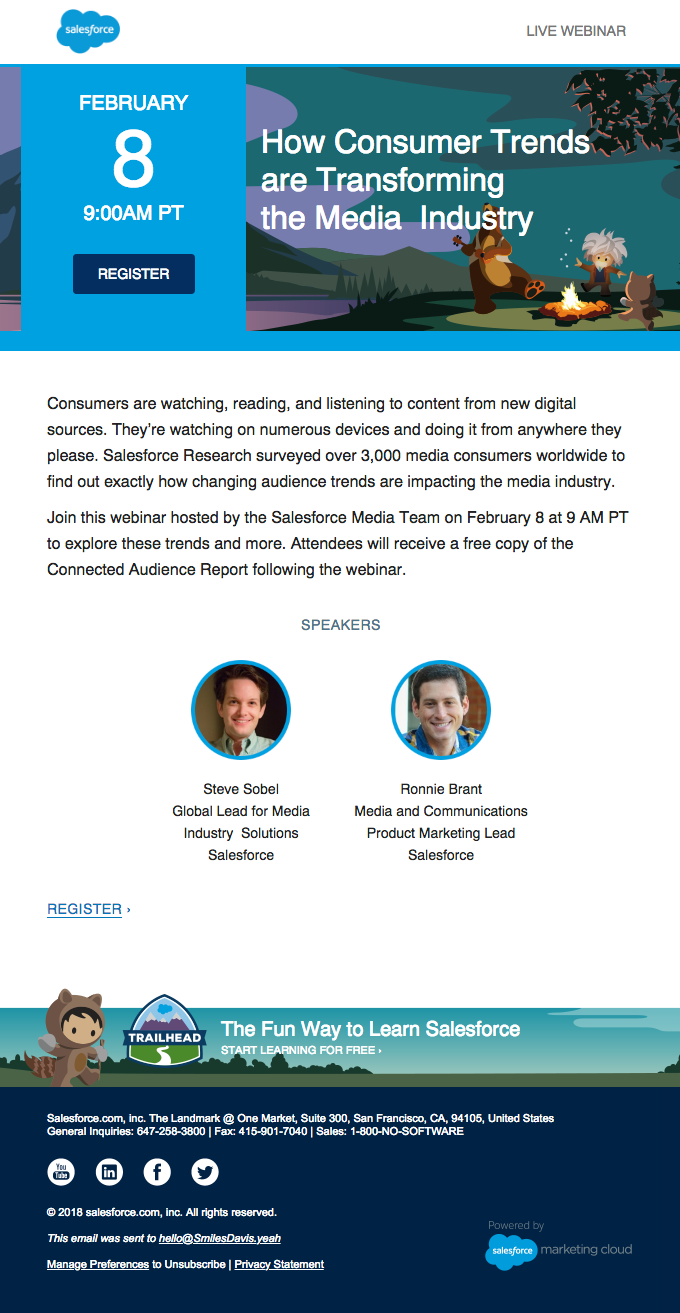 Did video really kill the radio star? Tune in on Feb 8. - Salesforce Email Newsletter