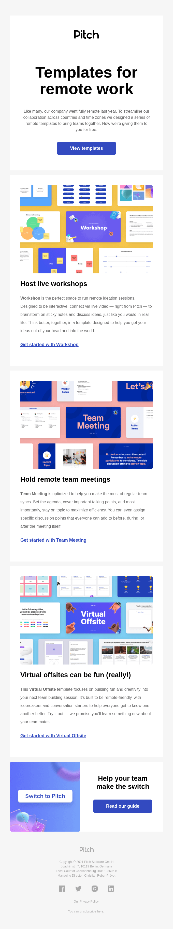 Essential remote work templates - Pitch Email Newsletter