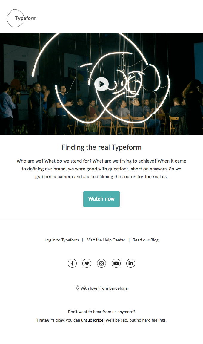 Finding the real Typeform: Part 1 - Typeform Email Newsletter