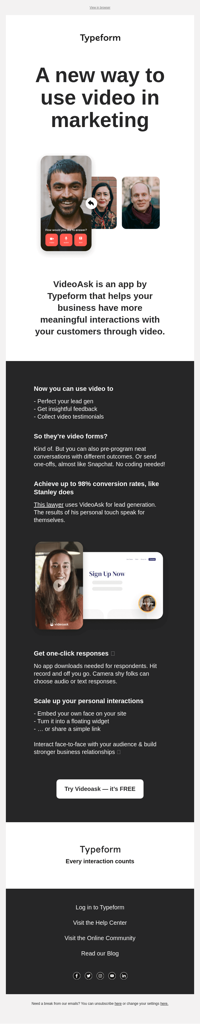 Have you heard of VideoAsk 💁‍♀️? - Typeform Email Newsletter