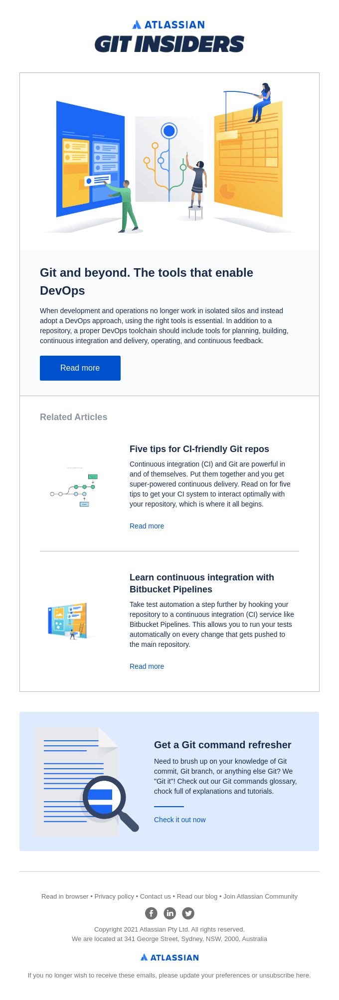 How Git and other tools enable and empower DevOps teams - Atlassian Email Newsletter