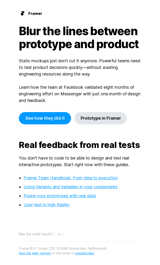 How to make better product decisions faster - Framer Email Newsletter