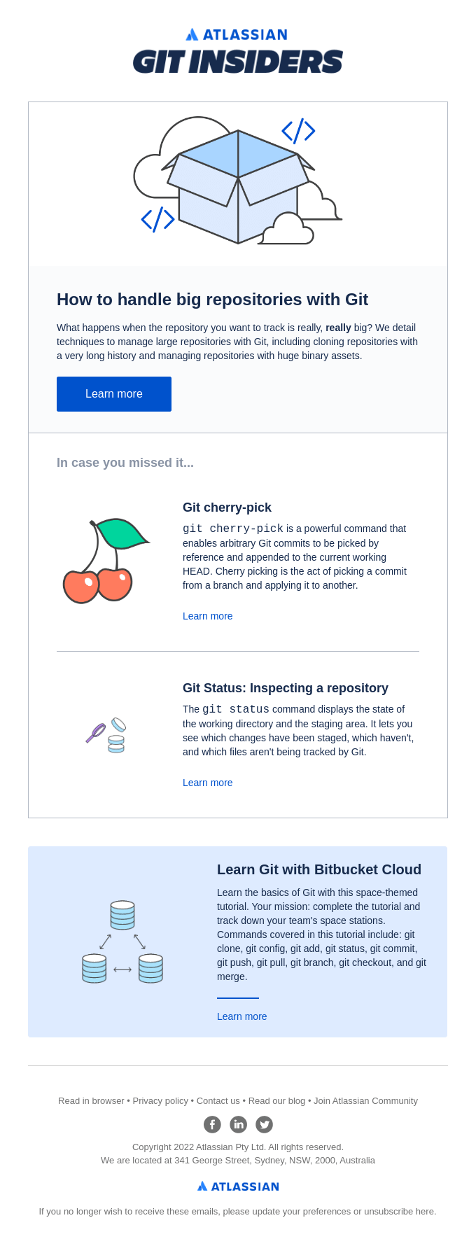 How to manage large repositories with Git - Atlassian Email Newsletter