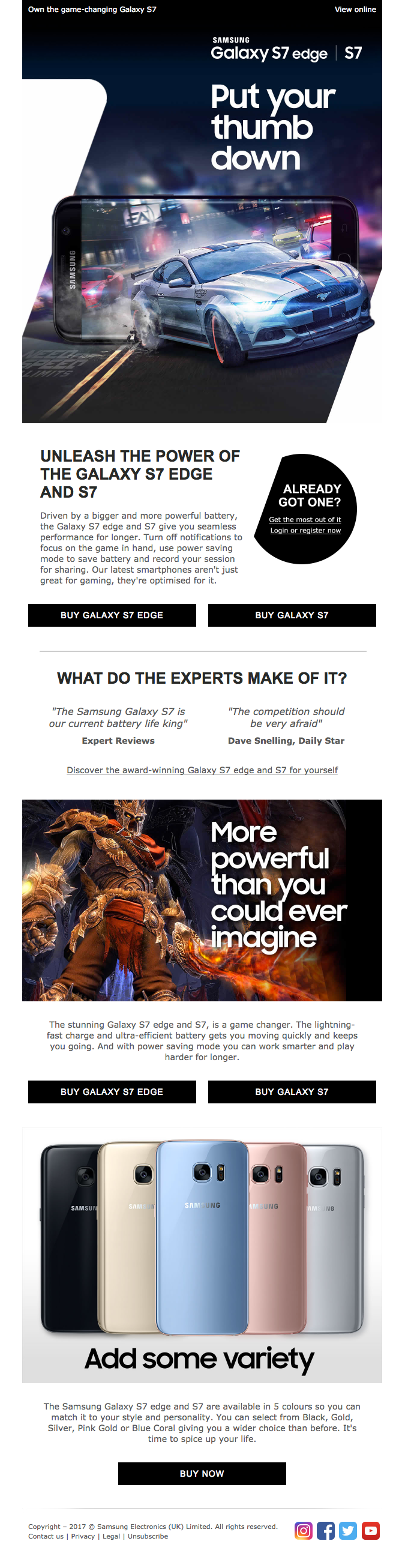 Now playing. The Galaxy S7 - Samsung Email Newsletter