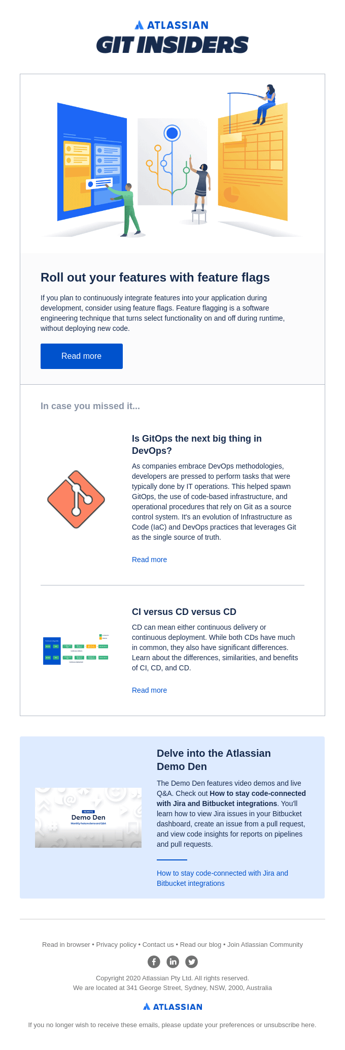 Roll out your features with feature flags - Atlassian Email Newsletter