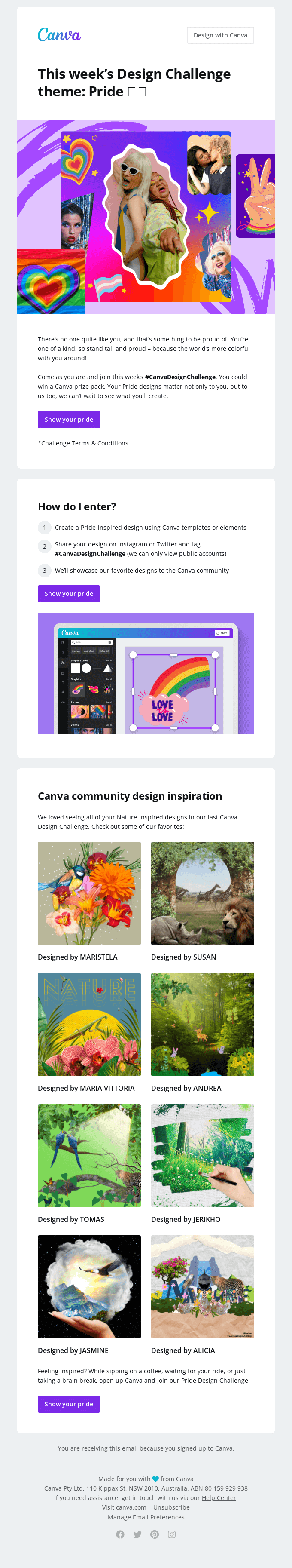Say it loud, say it proud 🏳️‍🌈 #CanvaDesignChallenge - Canva Email Newsletter