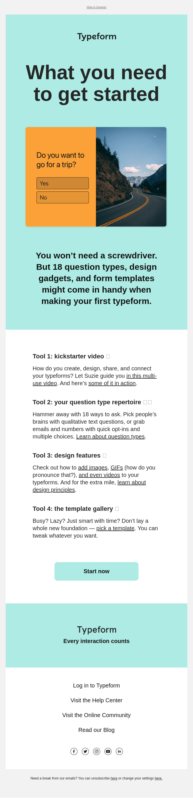 🧰 Toolbox time: getting started with Typeform - Typeform Email Newsletter