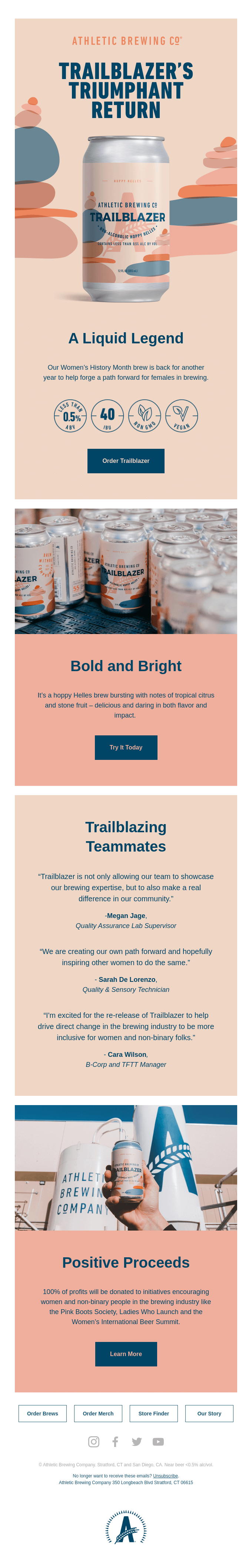 Trailblazer Hoppy Helles | Back and Blazin' Trails! - Athletic Brewing Email Newsletter