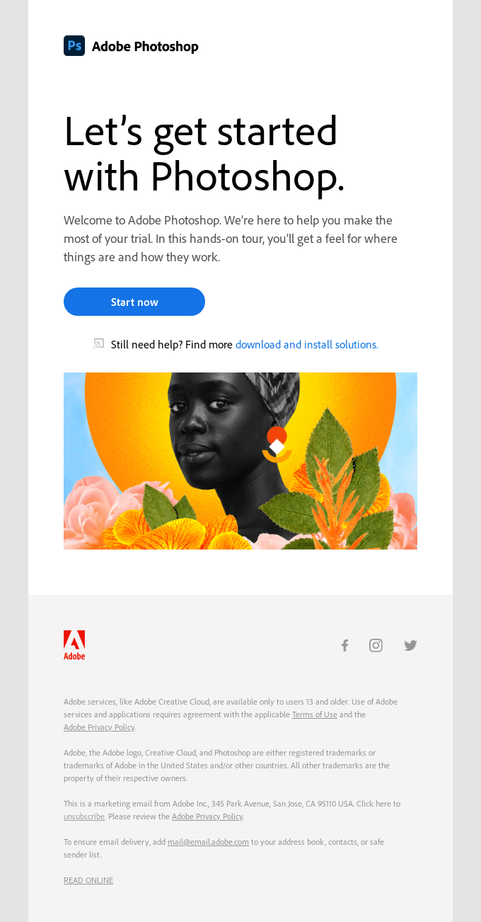 Welcome to Photoshop - Adobe Email Newsletter