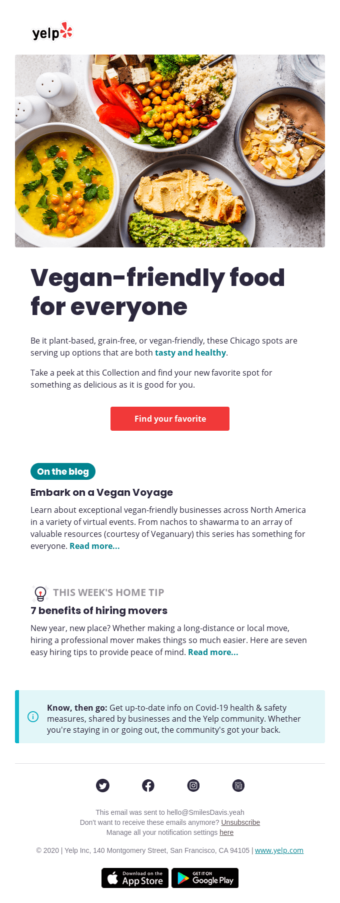 Would you believe it’s vegan? - Yelp Email Newsletter