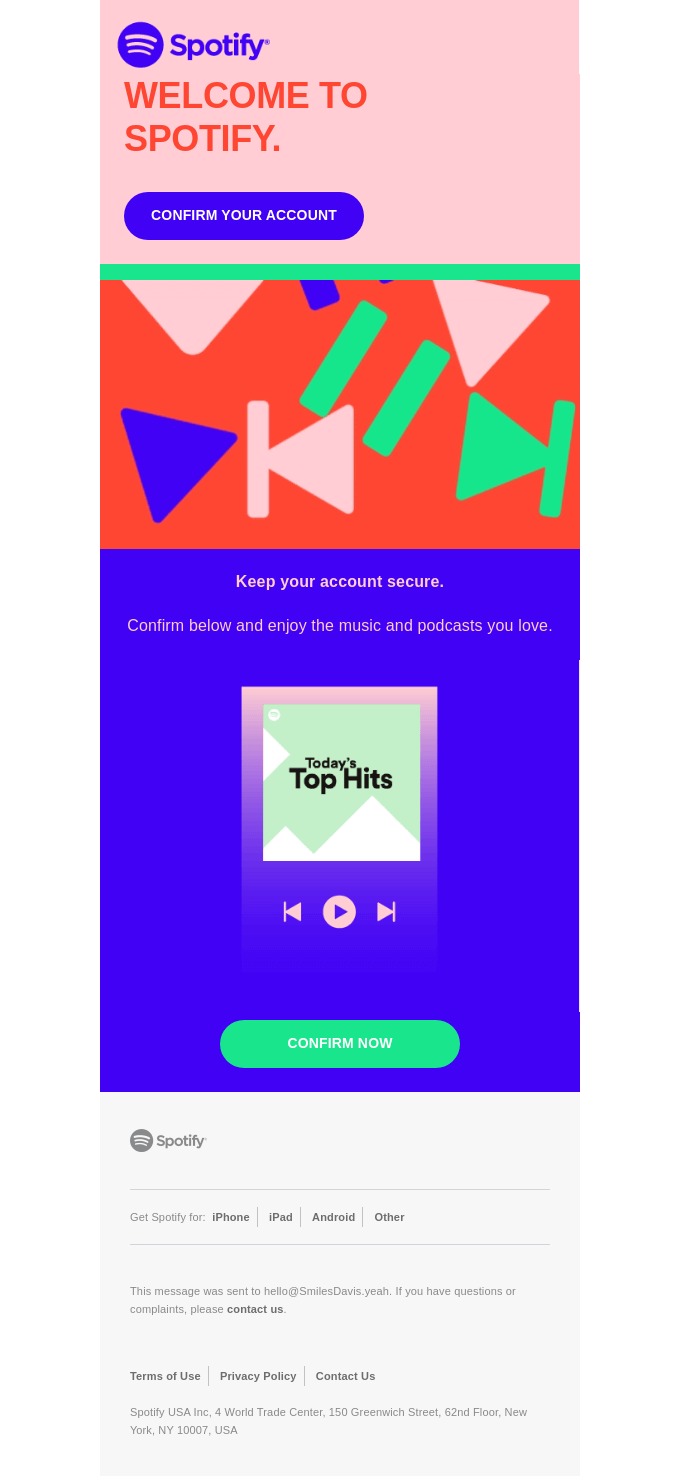 Confirm your account - Spotify Email Newsletter