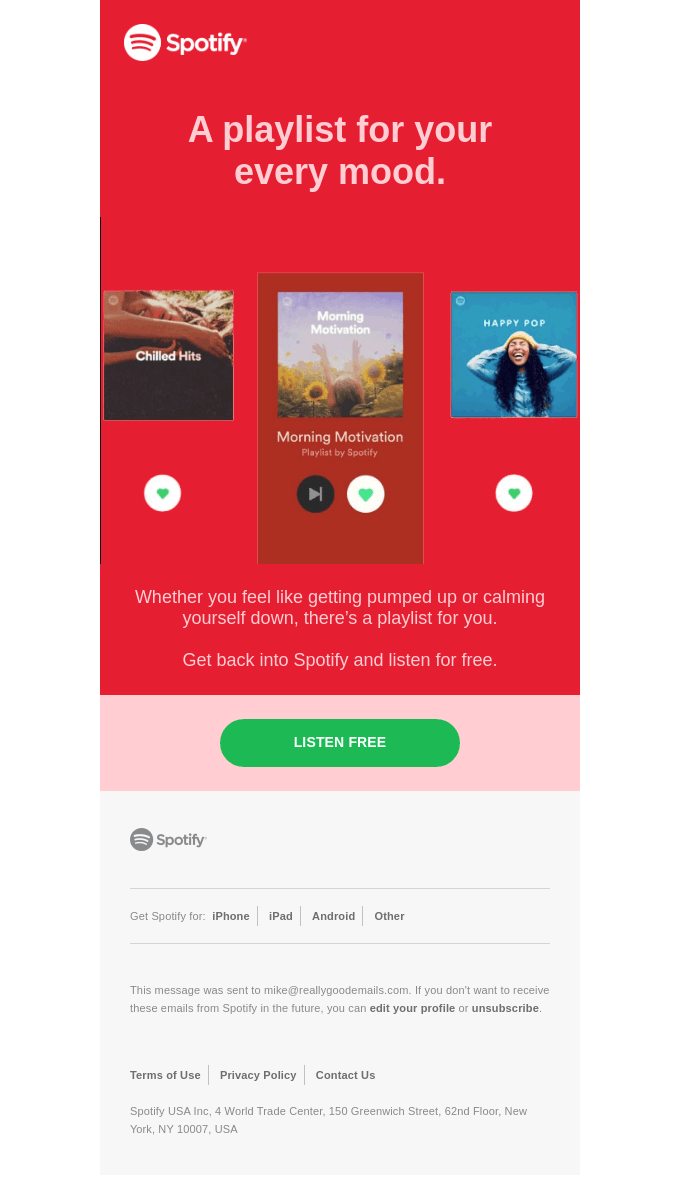 We’ve got playlists for you - Spotify Email Newsletter